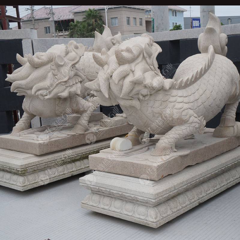 花岗岩石雕麒麟 公司门口石雕摆件 厂家直销